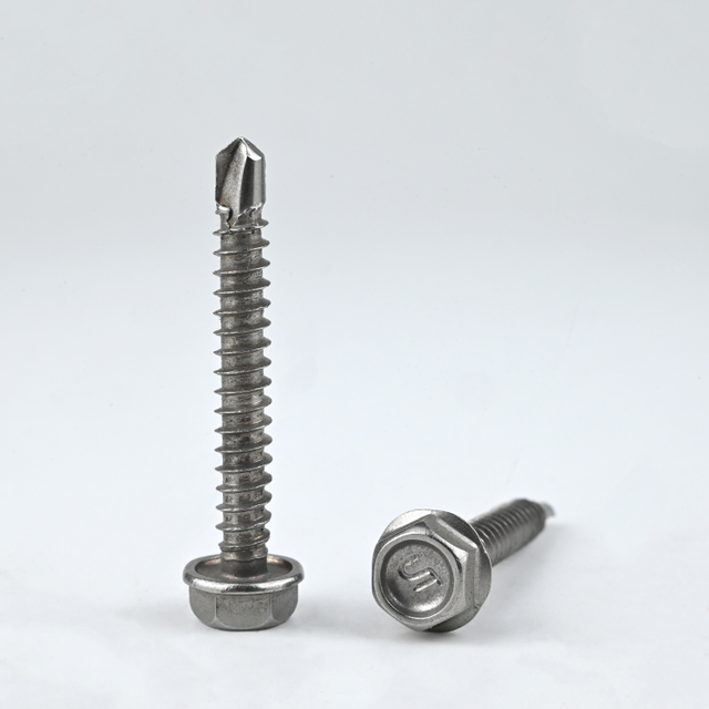 Tornillo autorroscante ST4.8-16*35 de la cabeza del reborde del hex. del acero inoxidable 410 DIN7504K