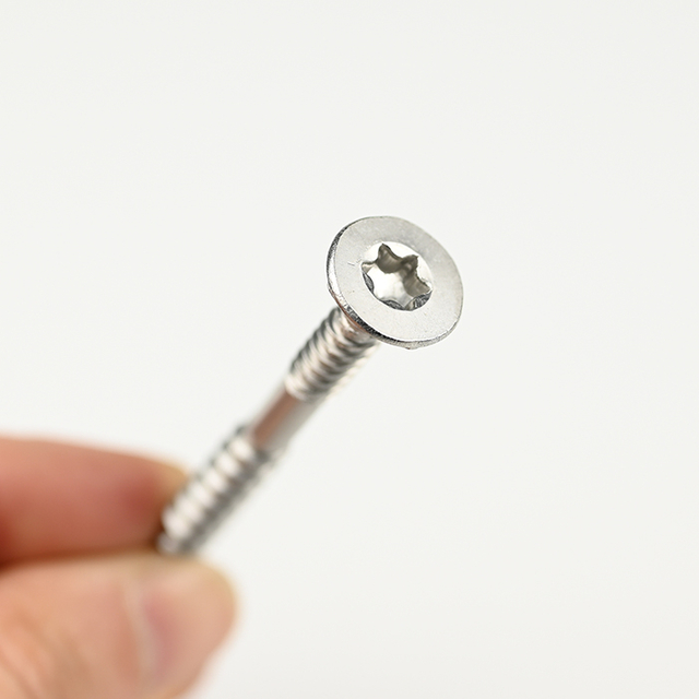 SUS316 Torx de cabeza plana con tornillo para paneles de yeso de 4 nervaduras 12#-8*65