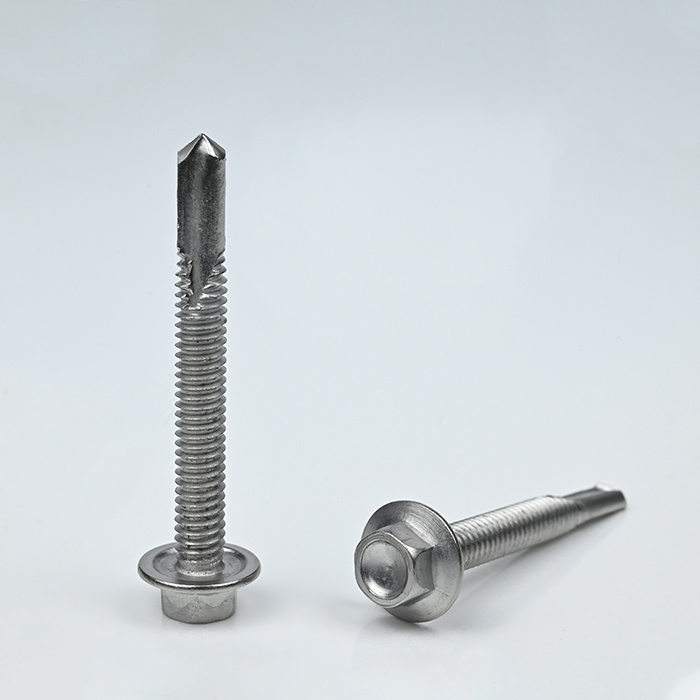 Tornillo de rosca autoperforante con cabeza de brida hexagonal SUS410 ST5.5-24*45,4#